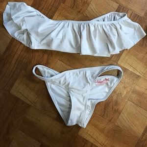 White 2 piece swim suit